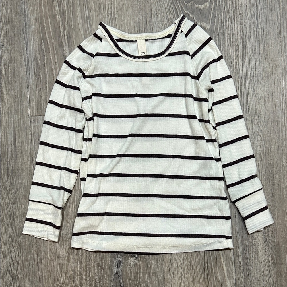 Striped Black and White Kids Long Sleeve Tee